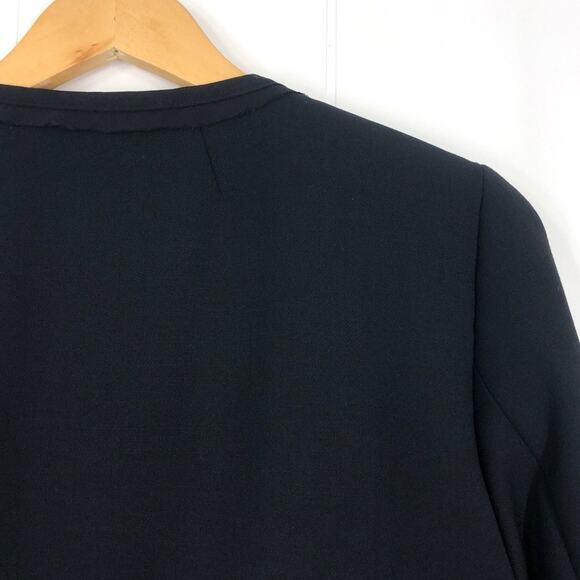 Brooks Brothers Cropped Blazer Jacket Wool Blend Ruffle Hem Womens Size 4 Black - Picture 7 of 16